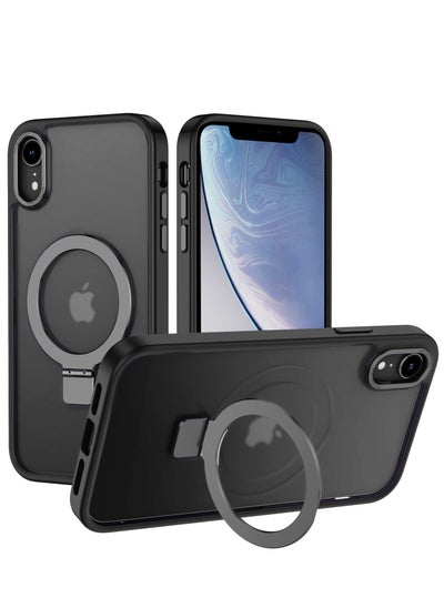 Buy iPhone XR Magnetic Case with Invisible Stand, Compatible with MagSafe Shockproof Protection Cover, Translucent Matte Slim Phone Case with Magnet for Apple XR (2018)(Black) in Saudi Arabia