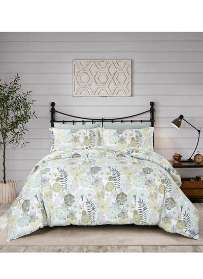 Buy Printed Comforter Set 4-Pcs Twin Size Lightweight All Season Double Bed Bedding Set With Down Alternative Filling,Coral in Saudi Arabia