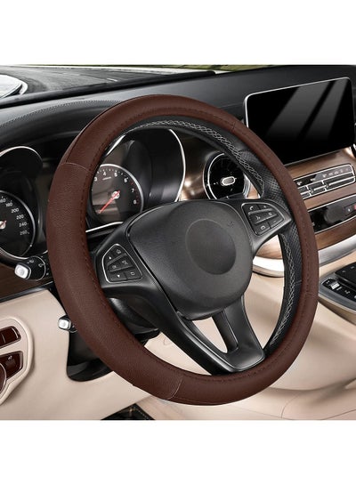 Buy Universal Soft Microfiber Breathable Anti-Slip Steering Wheel Cover in UAE