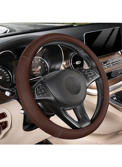 Buy Universal Soft Microfiber Breathable Anti-Slip Steering Wheel Cover in UAE