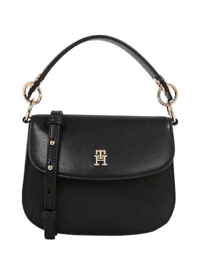 اشتري Women's Chic Flap Crossover Handbag, Black - faux leather في الامارات