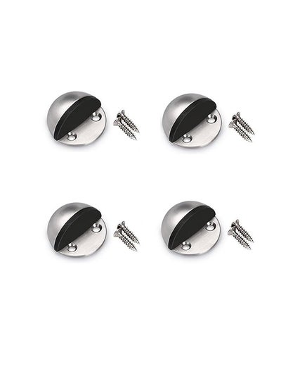 اشتري Floor Door Stopper, 4 Pcs Double Hole Stainless Steel Door Stopper with Rubber Safety Floor Mounted Doorstop with Hardware Screws في الامارات