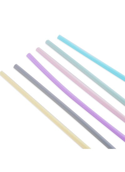 Buy Jumble 6-Piece Silicone Straw 23.5X0.8cm - Assorted in UAE