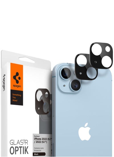 Buy Glastr Optik iPhone 14 and iPhone 14 Plus Camera Lens Screen Protector - Black (2 Pack) in UAE