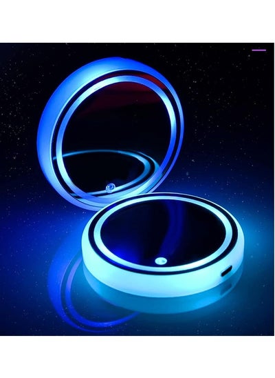 اشتري LED Car Cup Holder Lights, 7 Colors Changing USB Charging Mat Luminescent Pad في الامارات