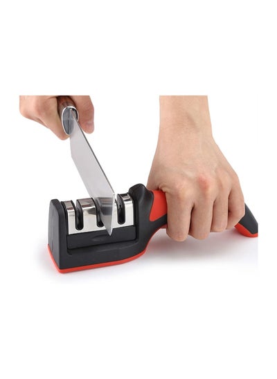 اشتري 3 in 1 Knife Sharpener with 3 Stages, Handheld Knife Sharpener Helps Repair, Restore, Polish Blades, Including Straight, Serrated Blades and Scissors في الامارات