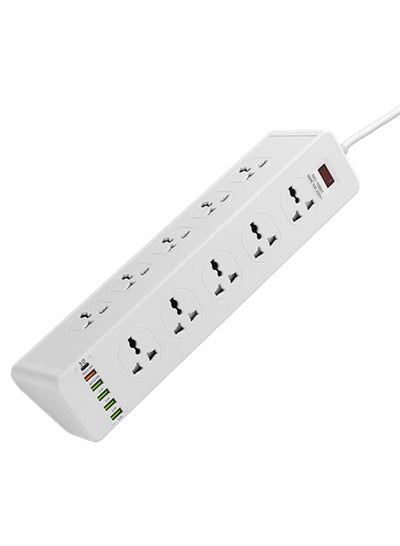 Buy Power Strip Surge Protector with USB Type C Extension Cord Flat Plug with Widely 10 AC Outlet and 5 USB 1 Type C Small Desktop Station Compact Socket for Travel Home and Office in UAE