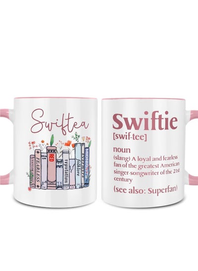 اشتري American Singer Coffee Mug - Double Side Printed T. Swizzle Coffee Mug - 11 Ounce Pink Rim and Interior- Gifts for Singer Fans - Novelty Coffee Mug في الامارات