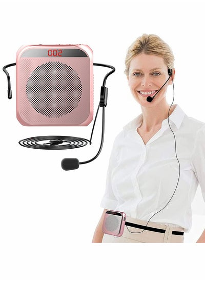 اشتري Voice Amplifier with Wired Microphone Headset, Portable Rechargeable Pa System Speaker Personal Microphone Speech Amplifier, Loudspeaker for Teachers Tour Guides Coaches Metting Yoga Fitness في الامارات