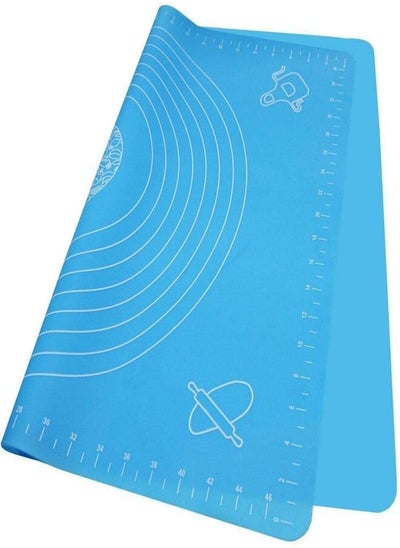 اشتري LSDD Large Massive Pastry Fondant Silicone Work Rolling Baking Mat with Measurements (Blue) في مصر