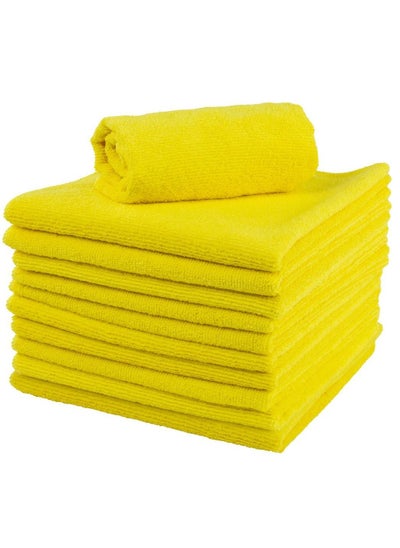 Buy 10 Pcs 40x40cm Terry Microfiber Multipurpose Reusable Cleaning Cloths, Lint Free Streak Free Washable Cloth Duster for House, Kitchen, Car, Motorbike, Windows 40x40 cm in UAE