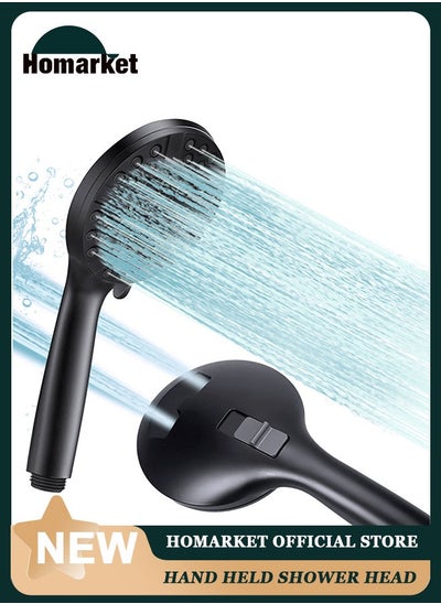 Buy High Pressure 7-mode Handheld Shower Head - Anti-clog Nozzles, Built-in Power Wash to Clean Tub, Tile and Pets-The Perfect Detachable Filter ShowerHead for Bathroom Upgrade,Black in UAE