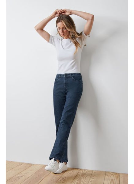 اشتري Women Regular Fit Washed Stretchable Jeans, Navy في الامارات