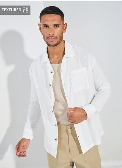 Buy Cotton Long Sleeves Resort Collar Shirt in Saudi Arabia