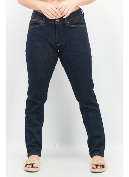 Buy Women Slim Fit Solid Non Stretchable Denim Jeans, Navy in UAE