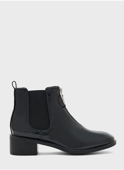 Buy Zip Detail Patent Boot in UAE