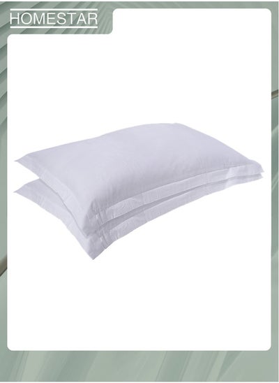 Buy 2 Piece Hotel White Regular Pillow Cover Set Standard in Saudi Arabia