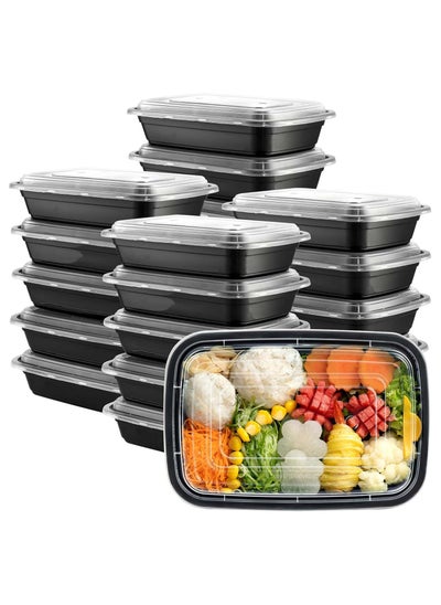 Buy 20 Pack Meal Prep Containers, Food Storage Containers with Lids, Disposable Bento Lunch Box for Take out, BPA Free, Dishwasher/Microwave/Freezer Safe in Saudi Arabia