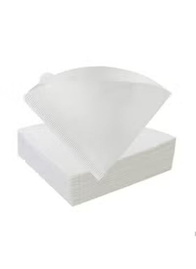 Buy Cone Coffee Filter in White V60 size having 100 Pieces Disposable Paper - Coffee Filter Paper Can be used in Home - Office and for Traveling Purposes as well in UAE