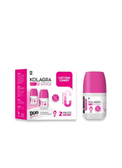 Buy Kolagra whitening Roll on 2*1 promopack 1+1 Cotton Candy in Egypt