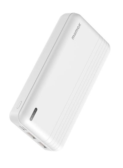 Buy Momax Power Bank iPower with 2 USB-C Ports and USB Port 20000mAh 20W For PD Port - White in Saudi Arabia