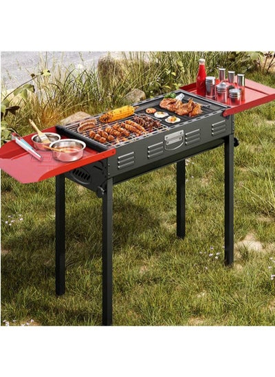 Buy Charcoal Grill, Barbecue Grill Stainless Steel Barbecue Folding Portable for Outdoor Cooking Camping Hiking Picnics in Saudi Arabia