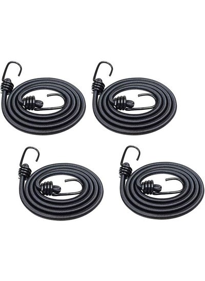 اشتري Bungee Cord with Hooks 4pcs 120cm Heavy Duty Bungee Shock Cords with Durable Metal Straps for Bikes Tie Downs Camping Outdoor في السعودية