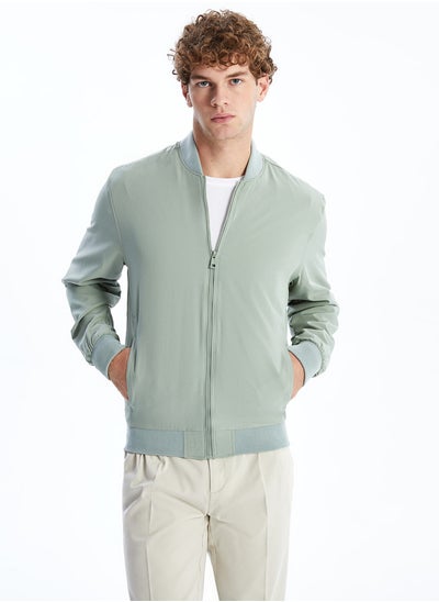 اشتري Standard Fit College Neck Men's Bomber Coat في مصر