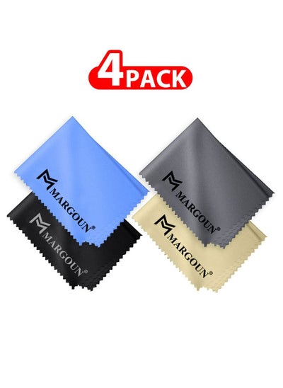 اشتري 4 Pack Of Microfiber Cleaning Cloth Premium Cloth for Glasses Lens Screens & More Multicolour في الامارات