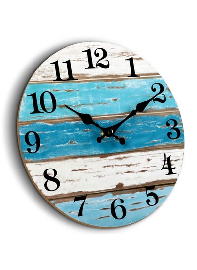 Buy Wall Clock - 12 Inch Beach Coastal Nautical Ocean Clocks for Living Room, Silent Non Ticking Wall Clocks Battery Operated Decorative for Kitchen,Bedroom,Bathroom,Home Decor in Saudi Arabia