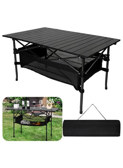 Buy Large Foldable Table,Portable Camping Table,Picnic Table,Backpacking Table with Storage Waterproof Pocket,for Outdoor BBQ,Cookout,Picnic,Beach,Camping and Beach 95 * 55 * 50CM in UAE