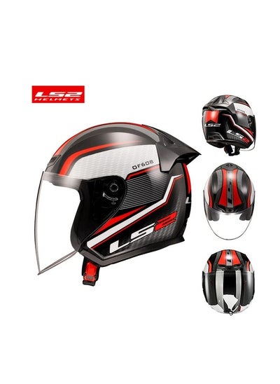 Buy LS2 HELMET OF608 Flowline HALF Face Racing Helmet - Size XXXL - Color: Black Red in Egypt