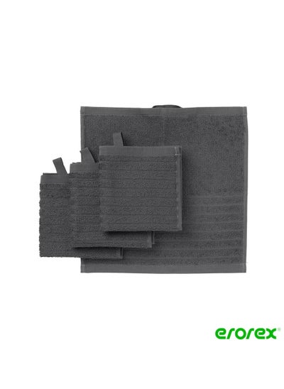 Buy Washcloth dark grey 30x30 cm in Saudi Arabia