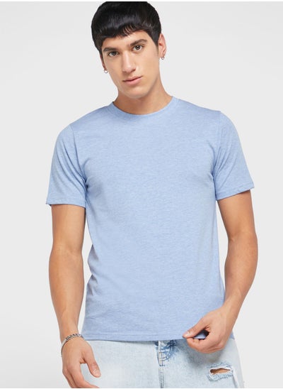 Buy Melange Crew Neck T Shirt in Saudi Arabia