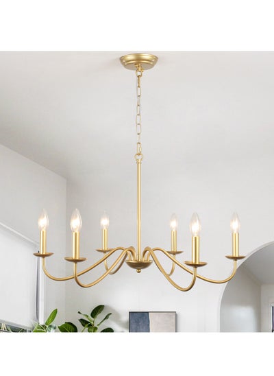 Buy Sputnik Chandelier Industrial 6 Light Gold Ceiling Light Fixture Height Adjustable Lighting For Kitchen Island Bedroom Dining Room Living Room Farmhouse in Saudi Arabia