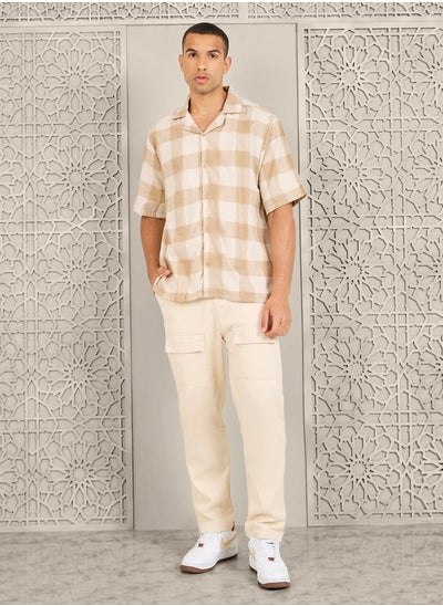 Buy Check Resort Collar Relaxed Fit Knit Shirt in Saudi Arabia