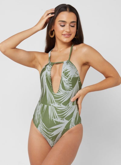 Buy Halter Neck Printed Swimsuit in UAE
