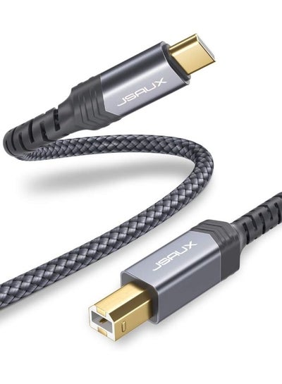 Buy Jsaux USB C-USB B2.0 Alumium Printer Cable Grey 3M（1-pack ） in Egypt