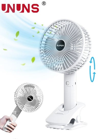 Buy Clip Fan,USB Rechargeable Fan With 3 Speeds,4-In-1 Desk Handheld Hanging Clip Fan,Turdy Clamp For Office Desk Golf Cart Stroller Travel Camping Gym in Saudi Arabia