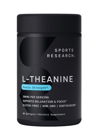 Buy Sports Research L-theanine 200 mg, 60 Softgels in UAE