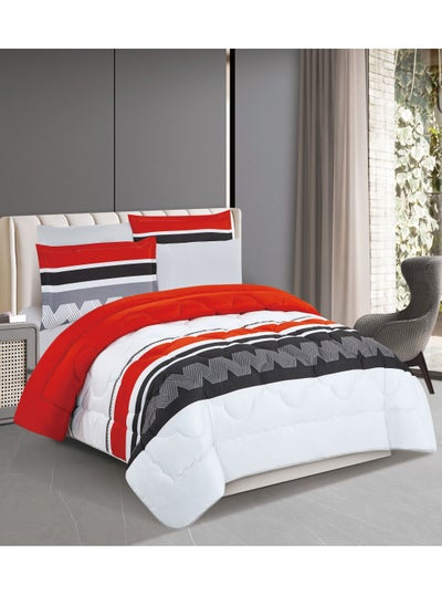 Buy Super Soft Printed Comforter, 6pcs Set, Microfiber High-Quality Fabric, Stylish and Premium Design, Durable, Ideal For Home Bedroom 240X220CM in UAE