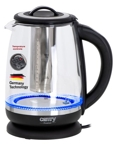 Buy Germany technology Camry CR 1290 Kettle glass 2,0 l - with temp. control and tea infuser in UAE