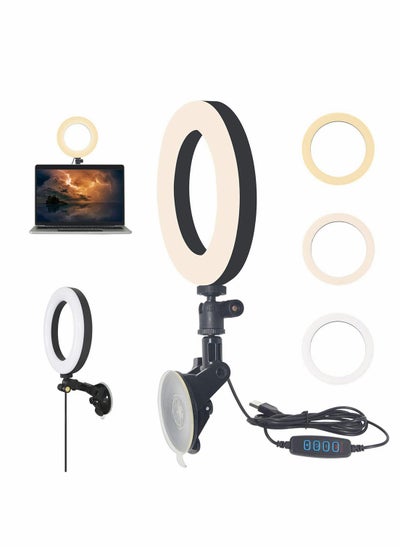 اشتري USB LED Ring Light for Laptop, Computer Monitor, Desk, Wall, and Mirror with Suction Cup في الامارات