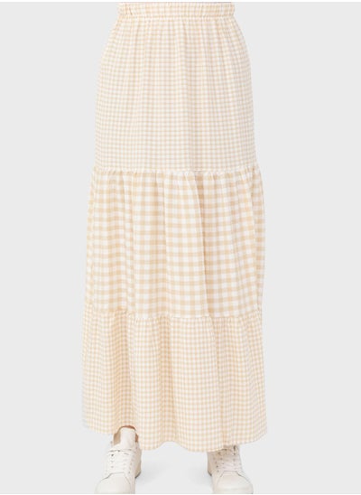 Buy Checked High Waist Skirt in UAE