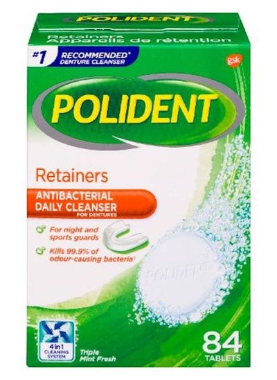 اشتري Polident Retainer Cleanser Triple Mint 84 Tablets في الامارات