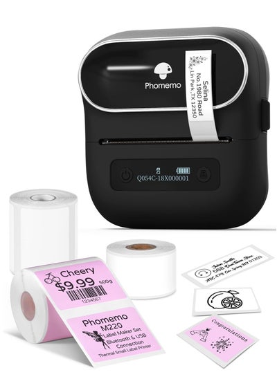 Buy M110 Label Printer Portable Bluetooth Thermal Mini Label Maker Printer Apply to Labeling Compatible with Android & iOS System With 1 40×30mm Label Black in UAE