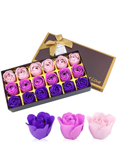 Buy Floral Bath Soap Rose Petal Plant Essential Oil Rose Soap Set The Best Gift Idea For Women'S Teenage Girls' Mothers' Birthday With Soap-Shaped Petals in Saudi Arabia