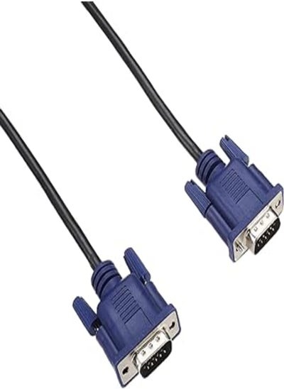 اشتري Generic Black blue vga 15 pin male to male plug computer monitor cable wire cord 4.2ft-1.3 meters, USB في مصر