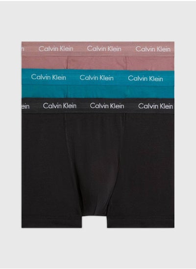 Buy Men's 3 Pack Trunks - Cotton Stretch - Cotton, Multicolor in Saudi Arabia