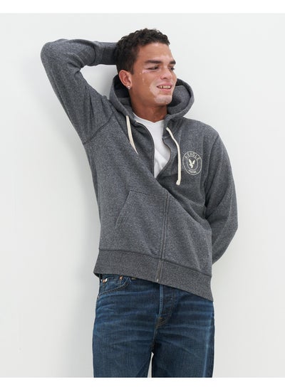 Buy AE Graphic Heather Zip-Up Hoodie in UAE